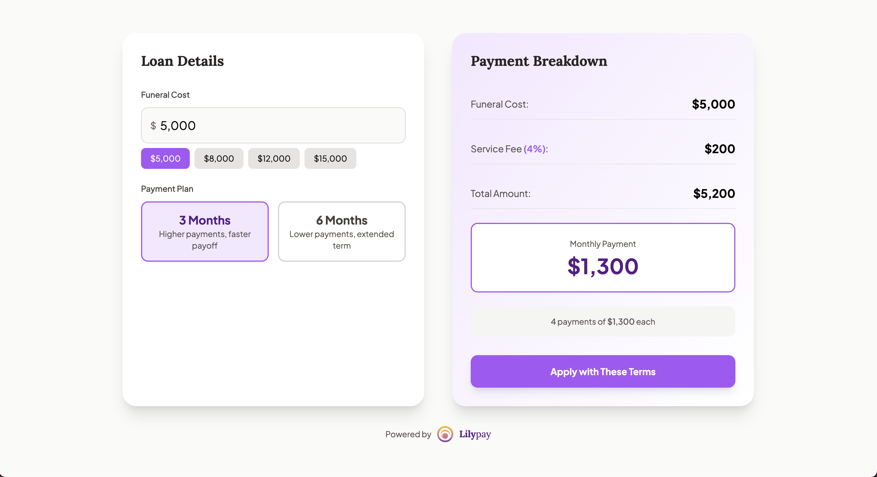 Embeddable Loan Calculator